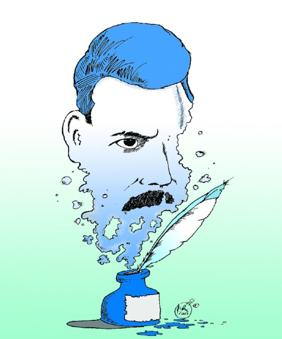 Szalai Attila karikatúrája József Attiláról