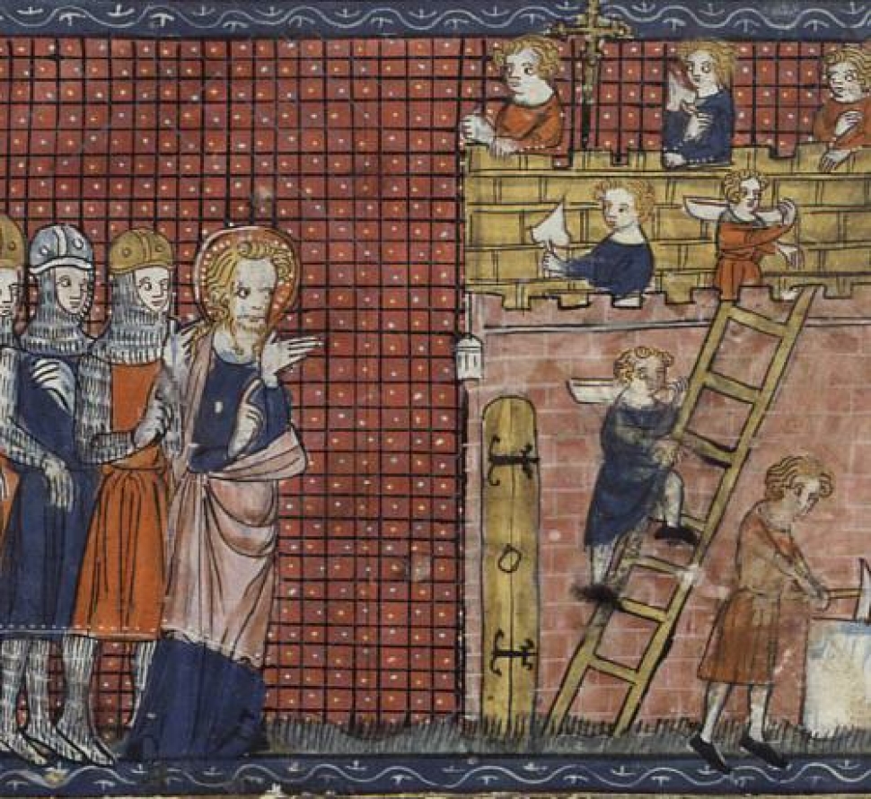 Szent Valentin ábrázolása egy középkori kéziratban