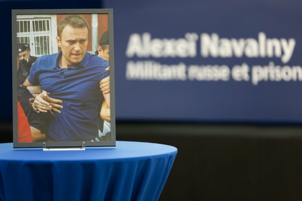 Alekszej Navalnij fotója az Európai Parlamentben