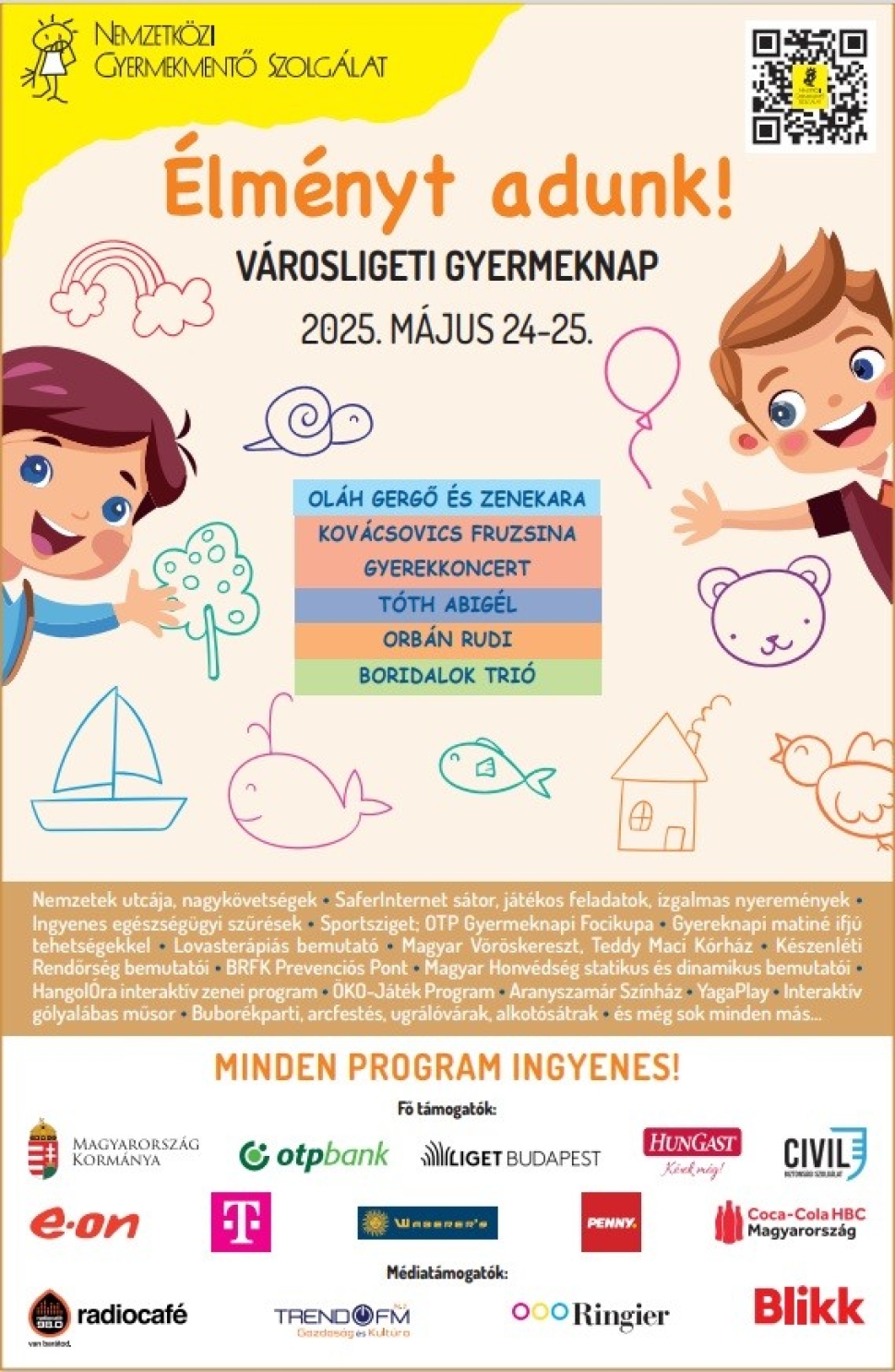 A Városligeti gyereknap programja 2025 május utolsó vasárnapján